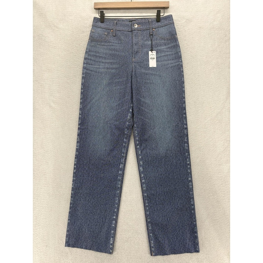 Express Modern Straight Jeans Womens 4 Blue Med Wash High Rise Stretch Denim NWT